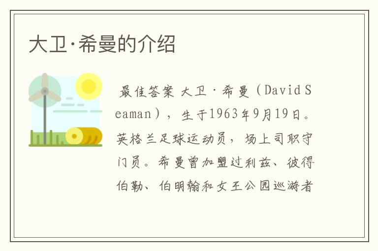 大卫·希曼的介绍
