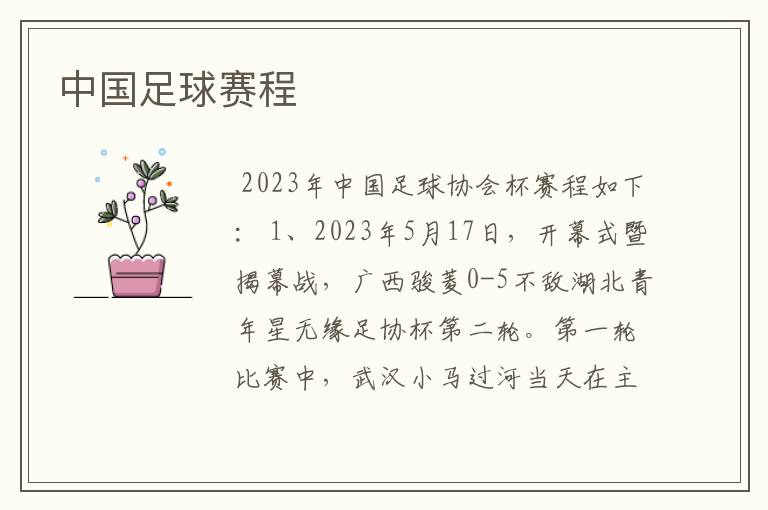 中国足球赛程