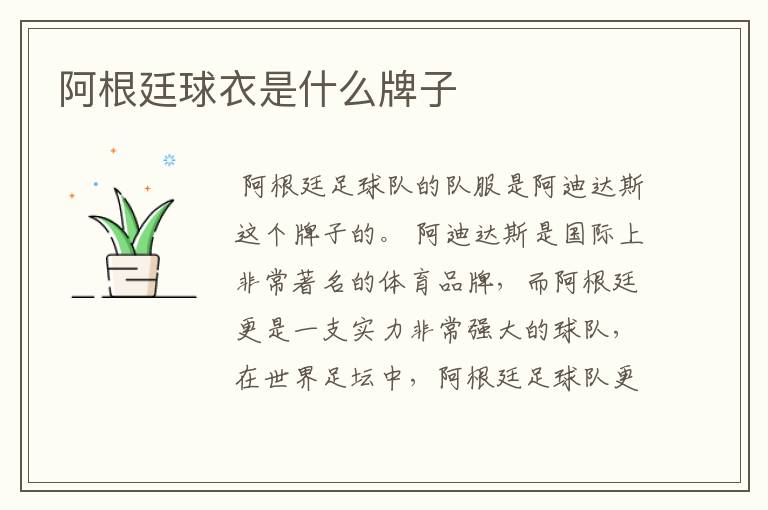 阿根廷球衣是什么牌子