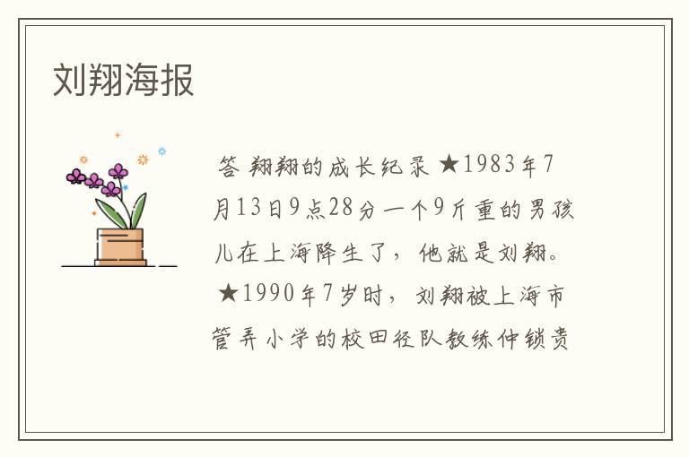 刘翔海报