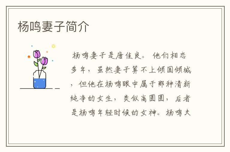 杨鸣妻子简介