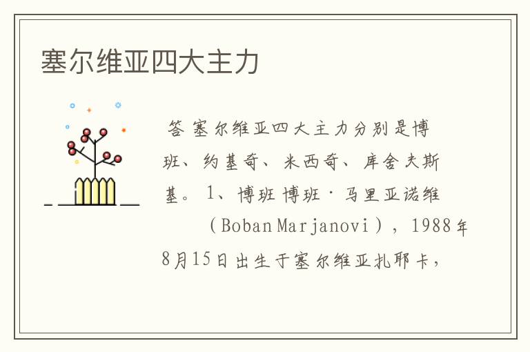 塞尔维亚四大主力