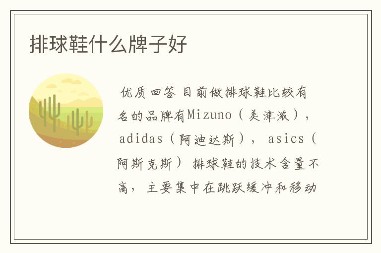 排球鞋什么牌子好