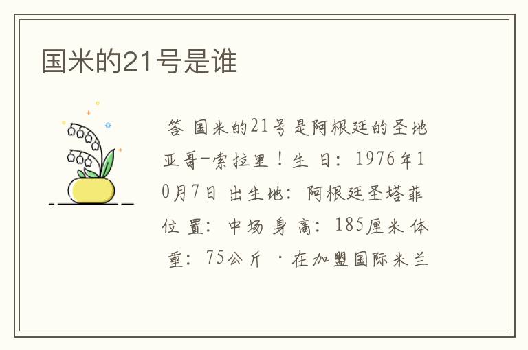 国米的21号是谁