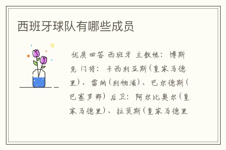 西班牙球队有哪些成员