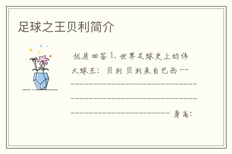 足球之王贝利简介