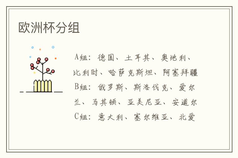 欧洲杯分组