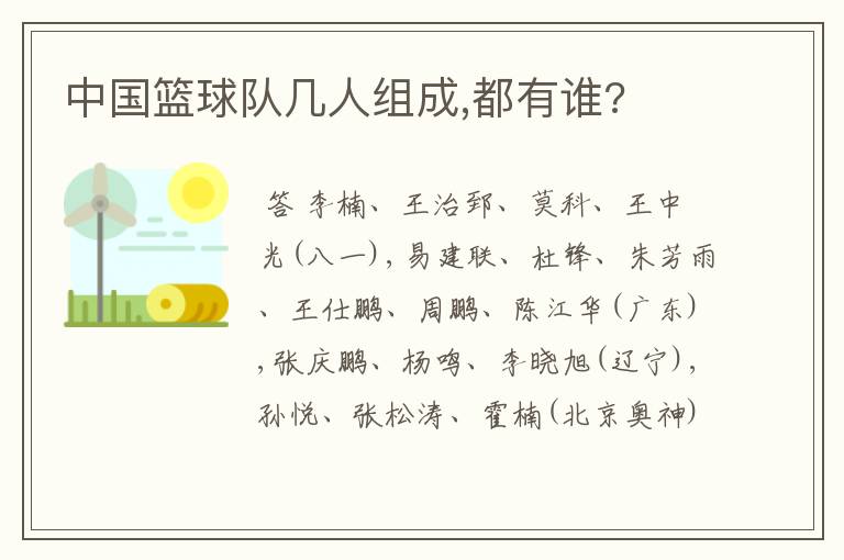 中国篮球队几人组成,都有谁?