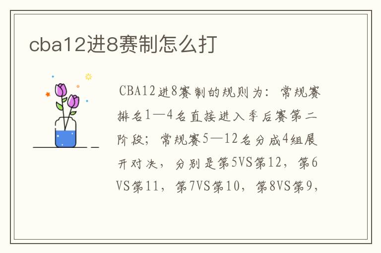 cba12进8赛制怎么打