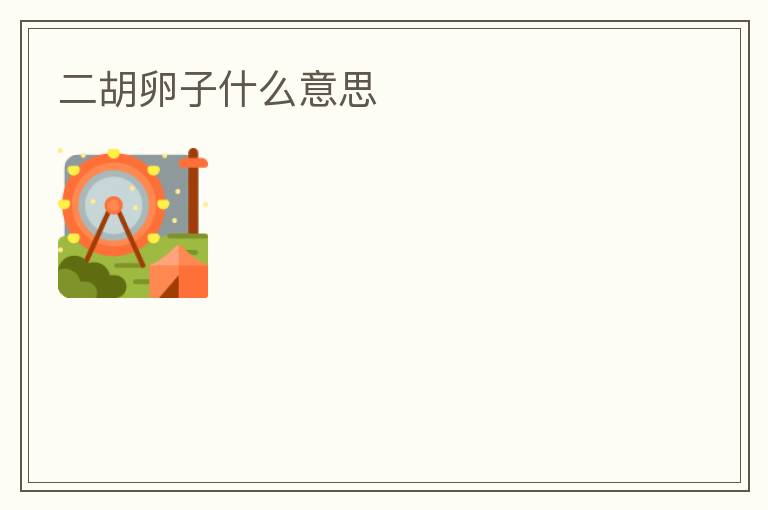 二胡卵子什么意思