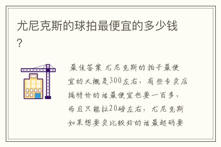 尤尼克斯的球拍最便宜的多少钱?