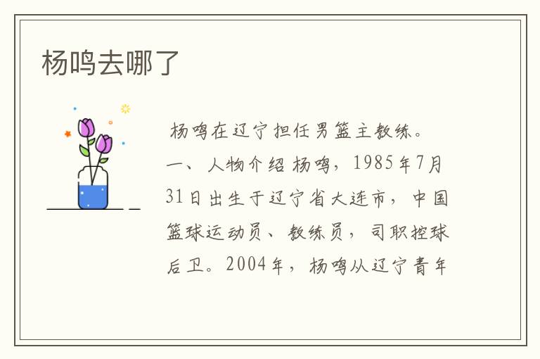 杨鸣去哪了