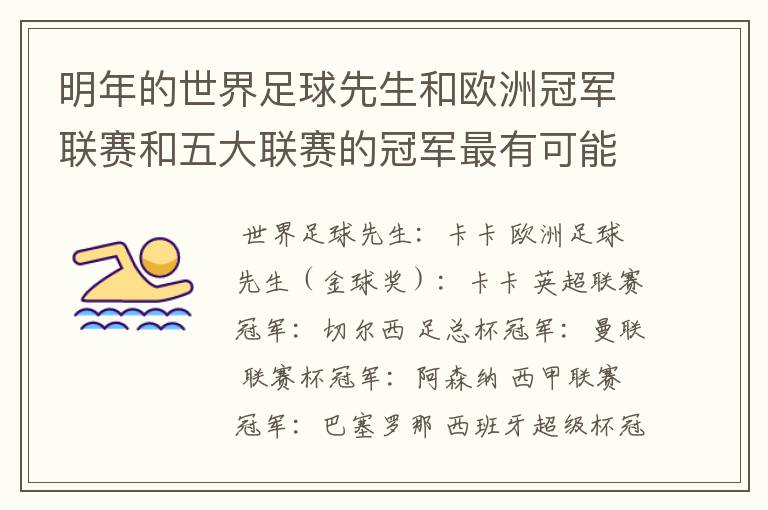 明年的世界足球先生和欧洲冠军联赛和五大联赛的冠军最有可能是谁?