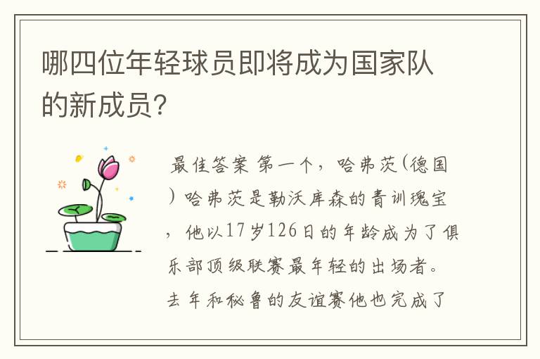 哪四位年轻球员即将成为国家队的新成员?