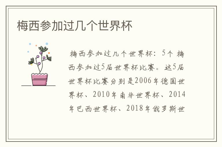 梅西参加过几个世界杯