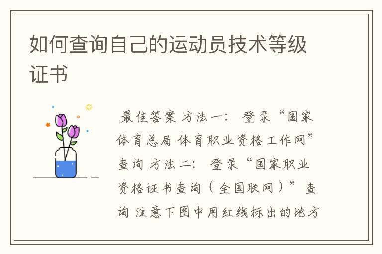 如何查询自己的运动员技术等级证书