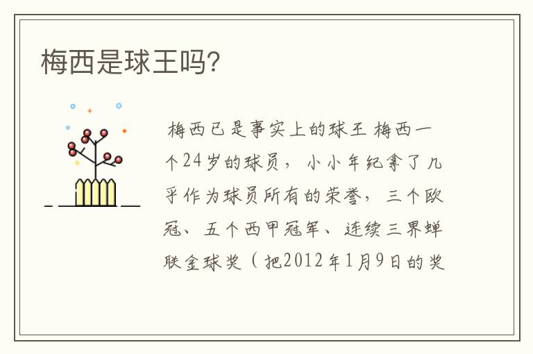 梅西是球王吗?