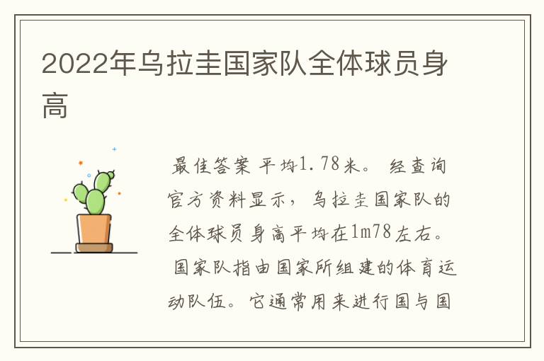 2022年乌拉圭国家队全体球员身高
