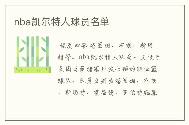 nba凯尔特人球员名单