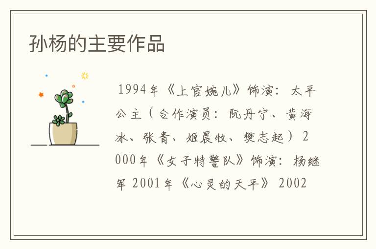 孙杨的主要作品