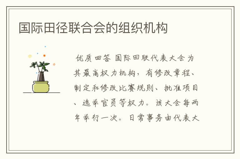 国际田径联合会的组织机构