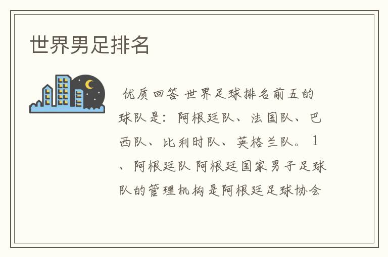世界男足排名