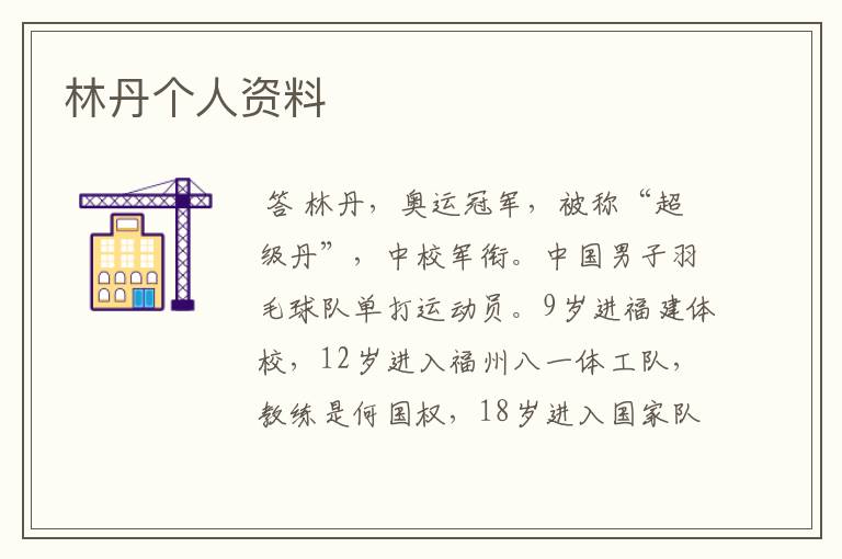 林丹个人资料