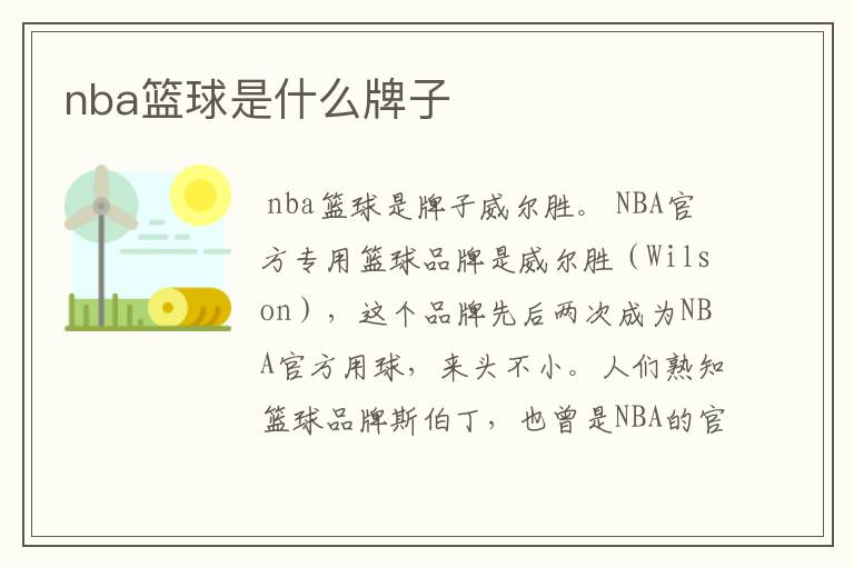 nba篮球是什么牌子