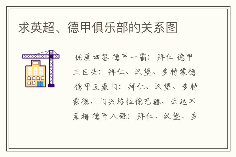 求英超、德甲俱乐部的关系图
