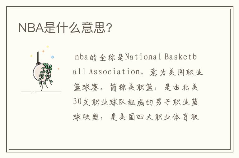 NBA是什么意思?