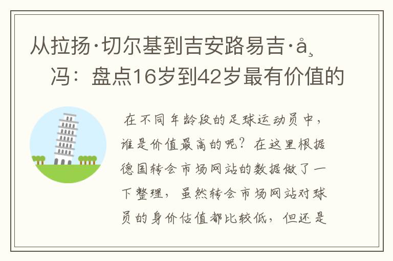 从拉扬·切尔基到吉安路易吉·布冯:盘点16岁到42岁最有价值的球员