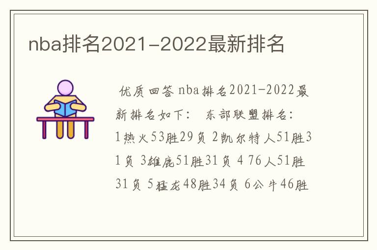 nba排名2021-2022最新排名