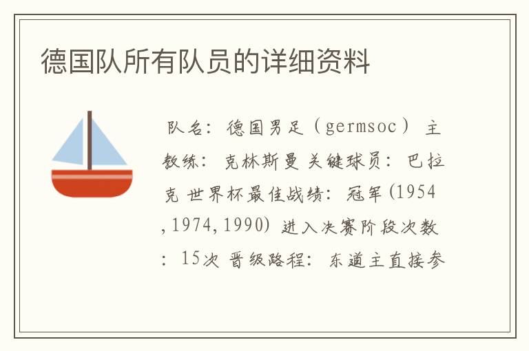 德国队所有队员的详细资料