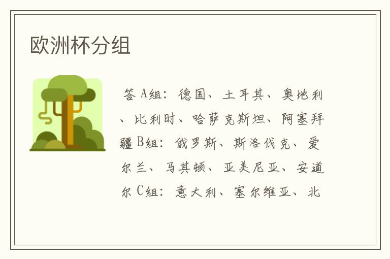欧洲杯分组