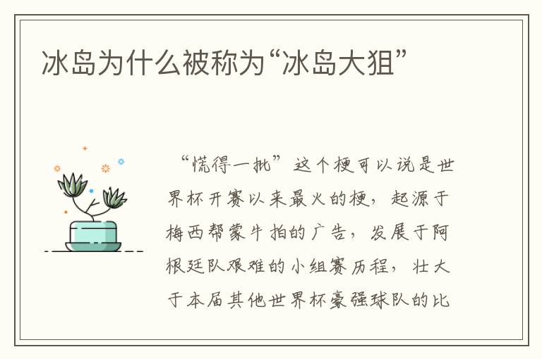 冰岛为什么被称为“冰岛大狙”