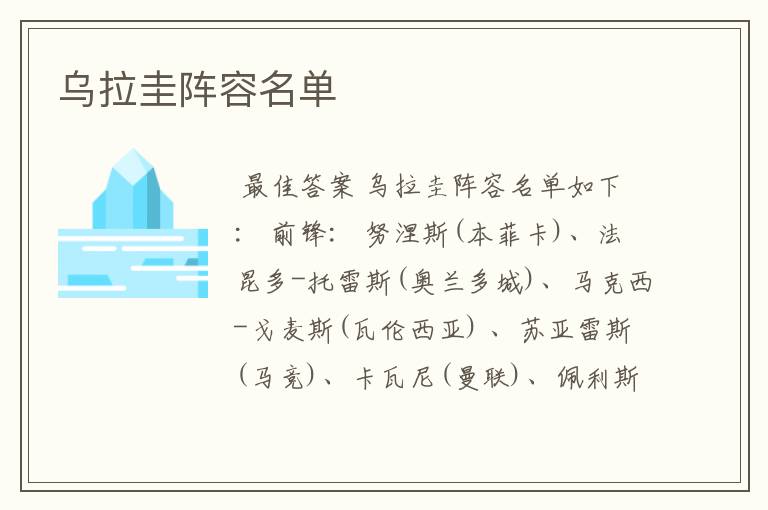 乌拉圭阵容名单