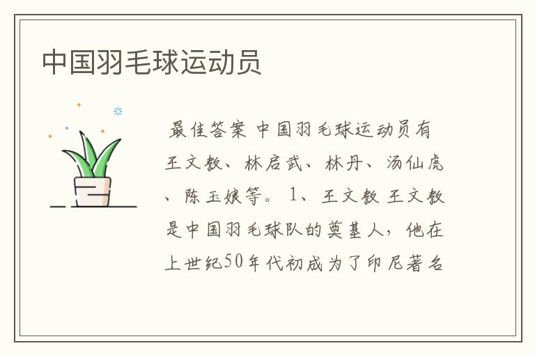 中国羽毛球运动员