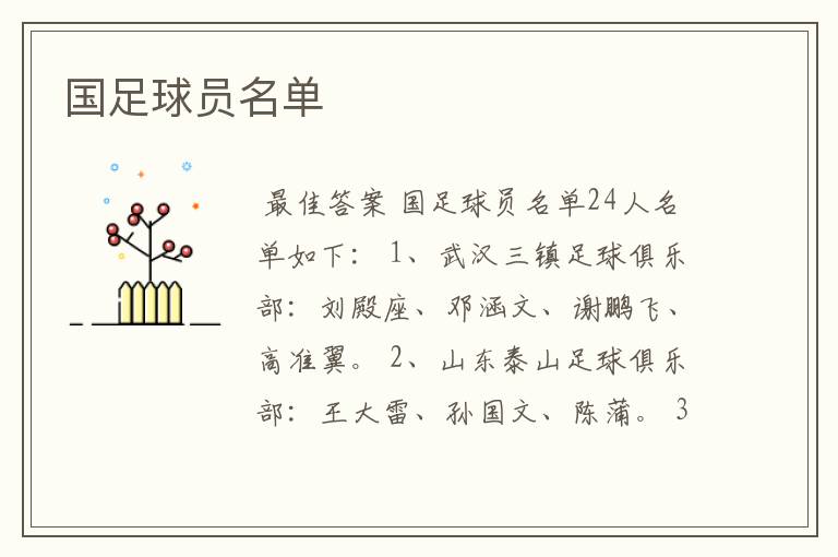 国足球员名单