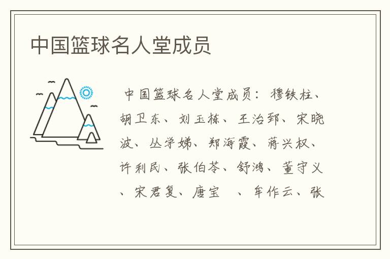 中国篮球名人堂成员