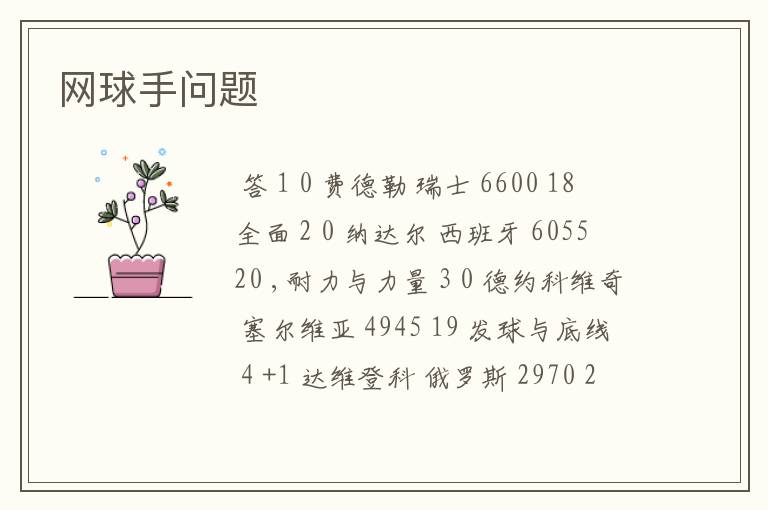 网球手问题