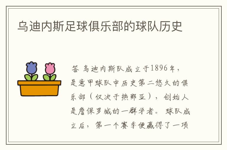 乌迪内斯足球俱乐部的球队历史