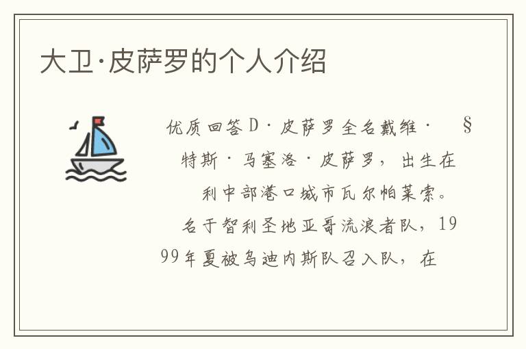 大卫·皮萨罗的个人介绍