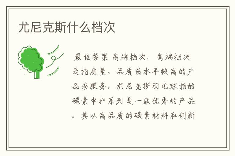 尤尼克斯什么档次