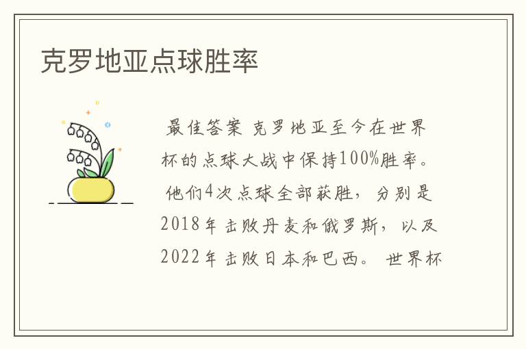 克罗地亚点球胜率