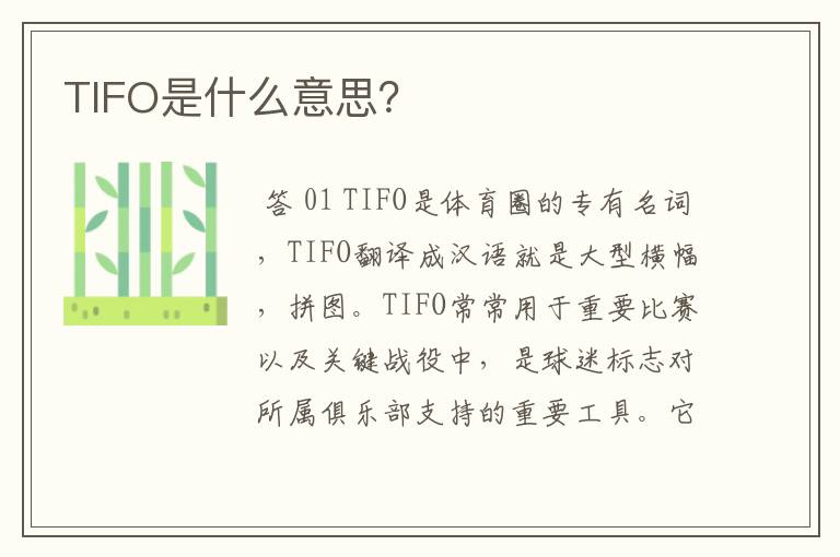 TIFO是什么意思?