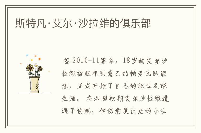 斯特凡·艾尔·沙拉维的俱乐部