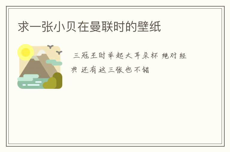 求一张小贝在曼联时的壁纸