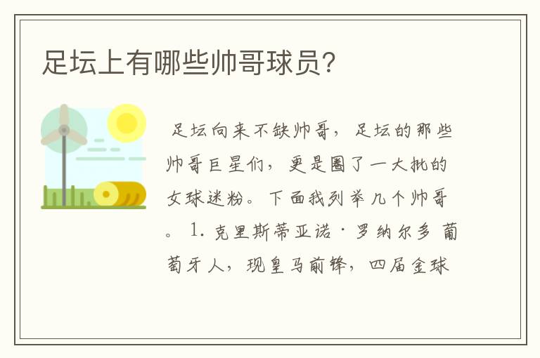 足坛上有哪些帅哥球员?