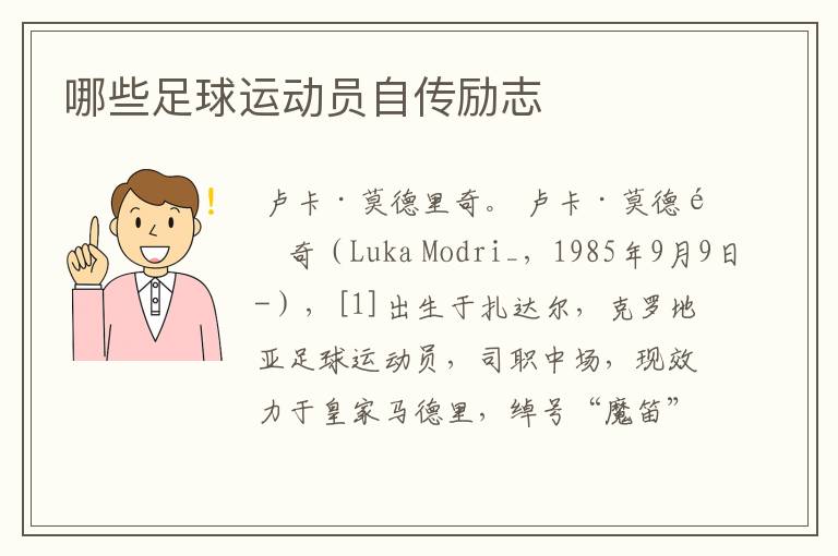 哪些足球运动员自传励志