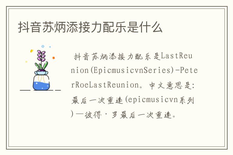 抖音苏炳添接力配乐是什么